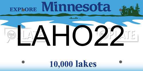 LAHO22 Minnesota License Plate