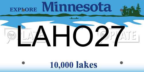 LAHO27 Minnesota License Plate