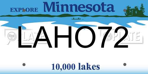 LAHO72 Minnesota License Plate