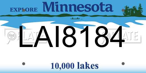 LAI8184 Minnesota License Plate