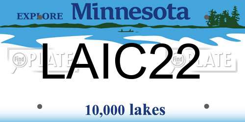 LAIC22 Minnesota License Plate