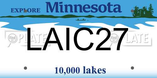 LAIC27 Minnesota License Plate