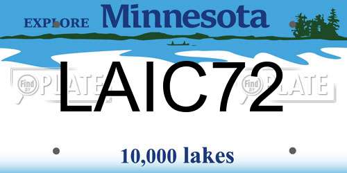 LAIC72 Minnesota License Plate