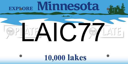 LAIC77 Minnesota License Plate