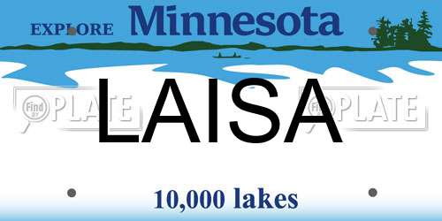 LAISA Minnesota License Plate