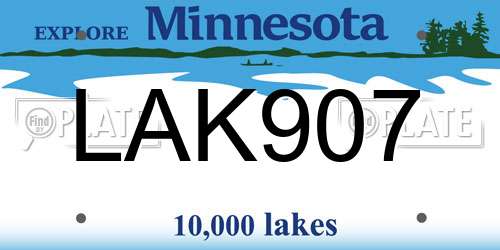 LAK907 Minnesota License Plate