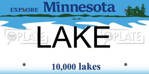LAKE Minnesota License Plate