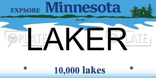 LAKER Minnesota License Plate