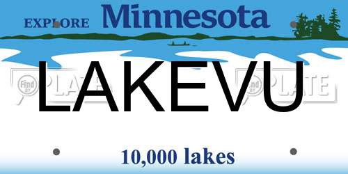 LAKEVU Minnesota License Plate