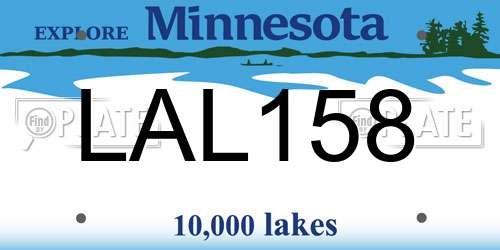LAL158 Minnesota License Plate