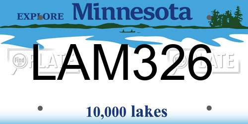 LAM326 Minnesota License Plate