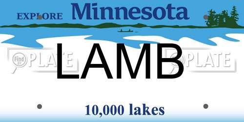 LAMB Minnesota License Plate