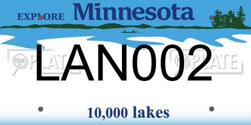 LAN002 Minnesota License Plate