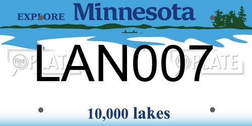 LAN007 Minnesota License Plate