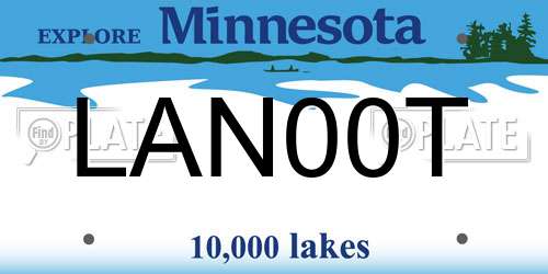 LAN00T Minnesota License Plate