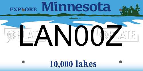 LAN00Z Minnesota License Plate