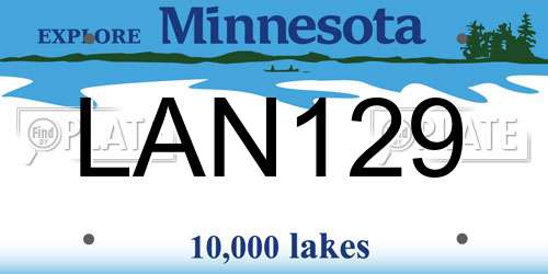 LAN129 Minnesota License Plate