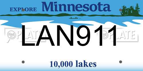 LAN911 Minnesota License Plate