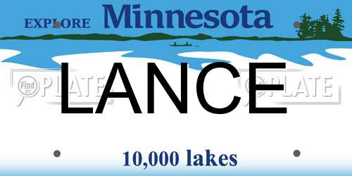 LANCE Minnesota License Plate