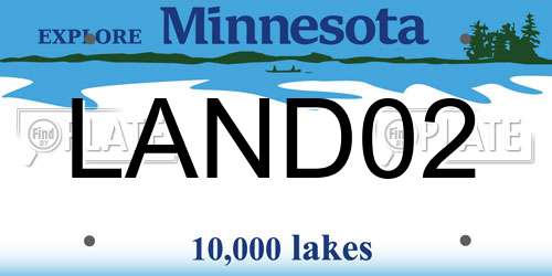 LAND02 Minnesota License Plate