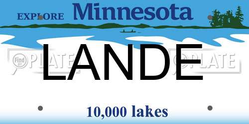 LANDE Minnesota License Plate