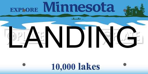 LANDING Minnesota License Plate