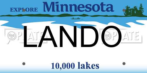 LANDO Minnesota License Plate