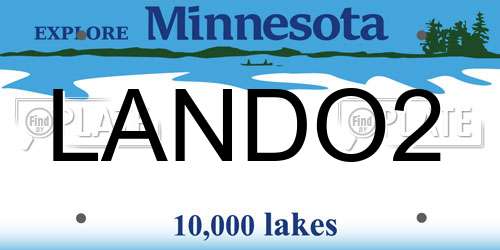 LANDO2 Minnesota License Plate