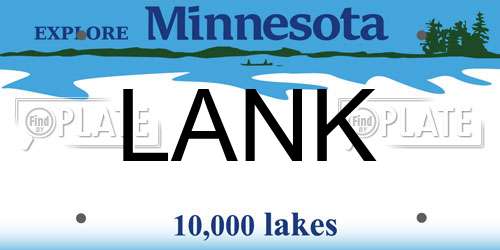 LANK Minnesota License Plate