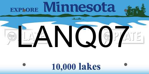 LANQ07 Minnesota License Plate