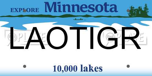 LAOTIGR Minnesota License Plate
