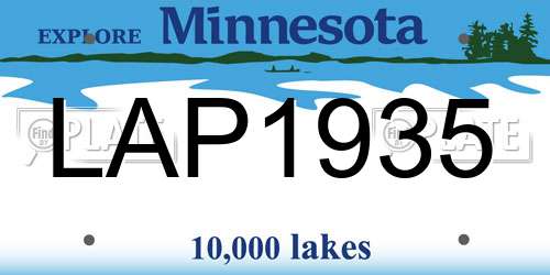 LAP1935 Minnesota License Plate
