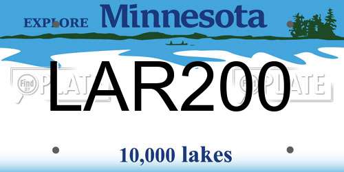 LAR200 Minnesota License Plate