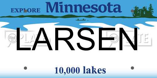 LARSEN Minnesota License Plate