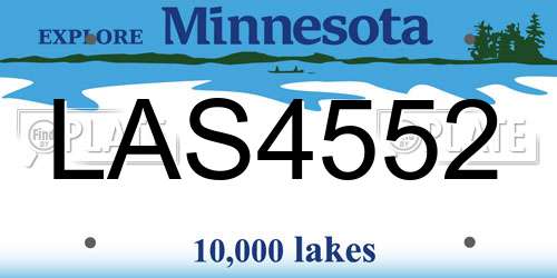 LAS4552 Minnesota License Plate