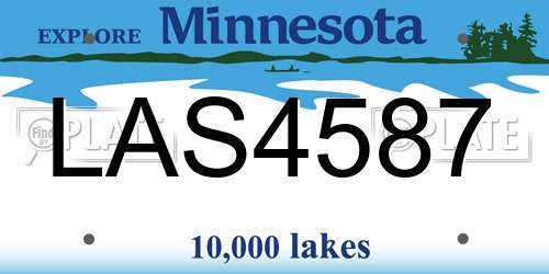 LAS4587 Minnesota License Plate