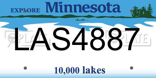 LAS4887 Minnesota License Plate