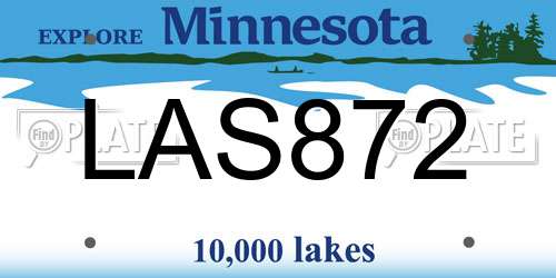LAS872 Minnesota License Plate