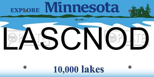 LASCNOD Minnesota License Plate
