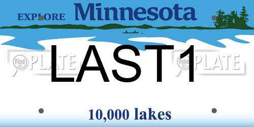 LAST1 Minnesota License Plate