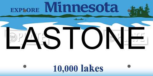 LASTONE Minnesota License Plate