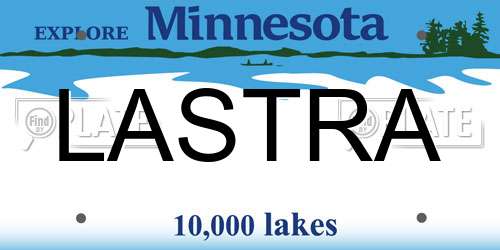 LASTRA Minnesota License Plate