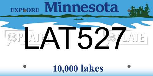 LAT527 Minnesota License Plate