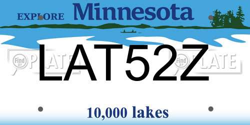 LAT52Z Minnesota License Plate