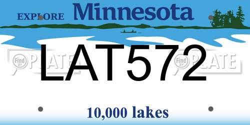 LAT572 Minnesota License Plate