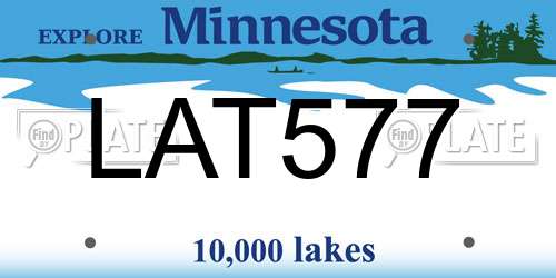 LAT577 Minnesota License Plate