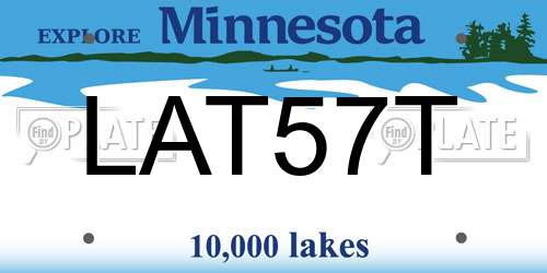 LAT57T Minnesota License Plate