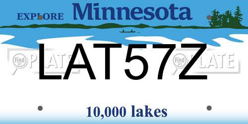 LAT57Z Minnesota License Plate
