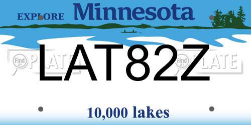 LAT82Z Minnesota License Plate