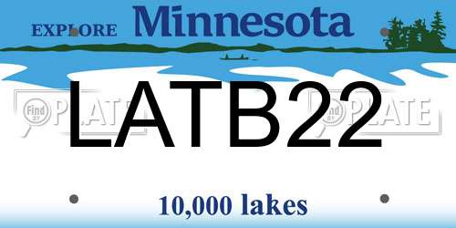 LATB22 Minnesota License Plate